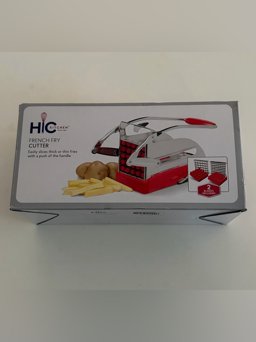 Red French Fry Cutter with Two Blades